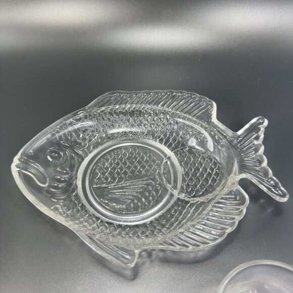 Clear Fish Dish Plates And Cups Teacup Saucer Set Votive Candle Holder 4 Pieces - Picture 8 of 14